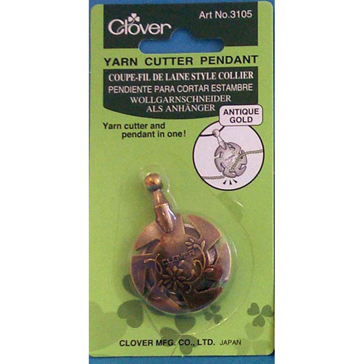 Clover 3105 Yarn Cutter Pendant, Antique Gold