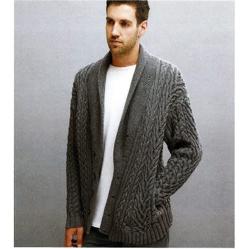mens knit cable cardigan