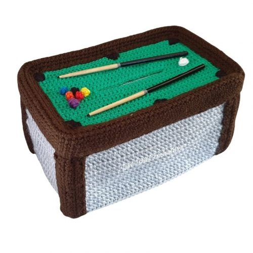 pool table tissue box cover pattern