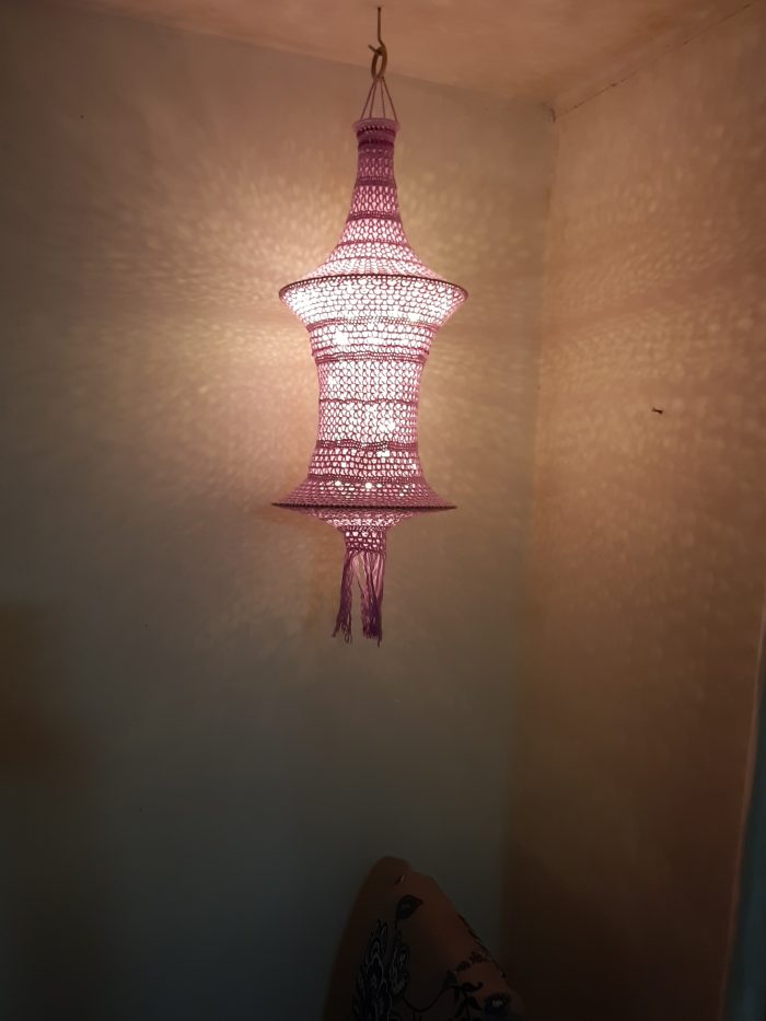 crochet lantern purple