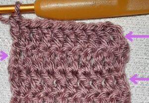 removing the gap in treble crochet stacked double crochet