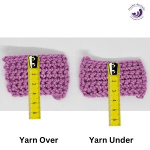 difference in size yarn over and yarn under