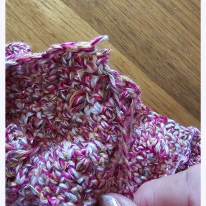 unravelling from the bottom of the stitch