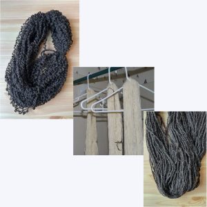removing kinks from unravelled yarn
