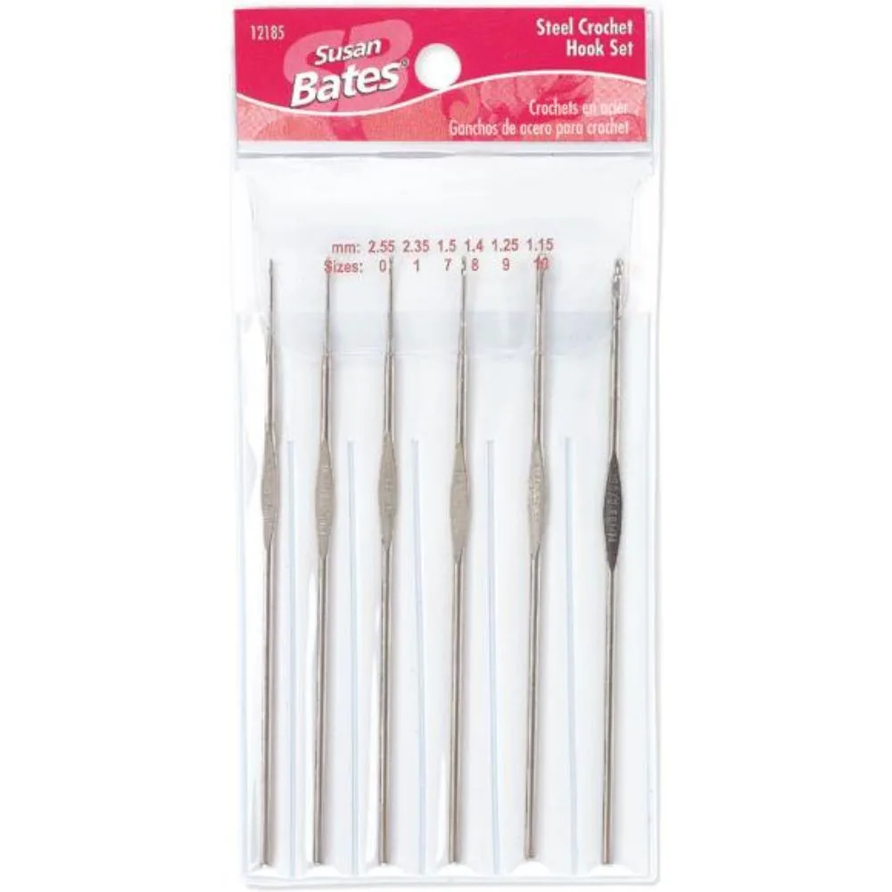Crochet Hook Set Steel 6pc