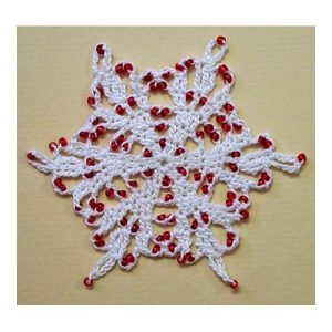 Pattern for Christmas Tree Ornament - Beaded Snowflake