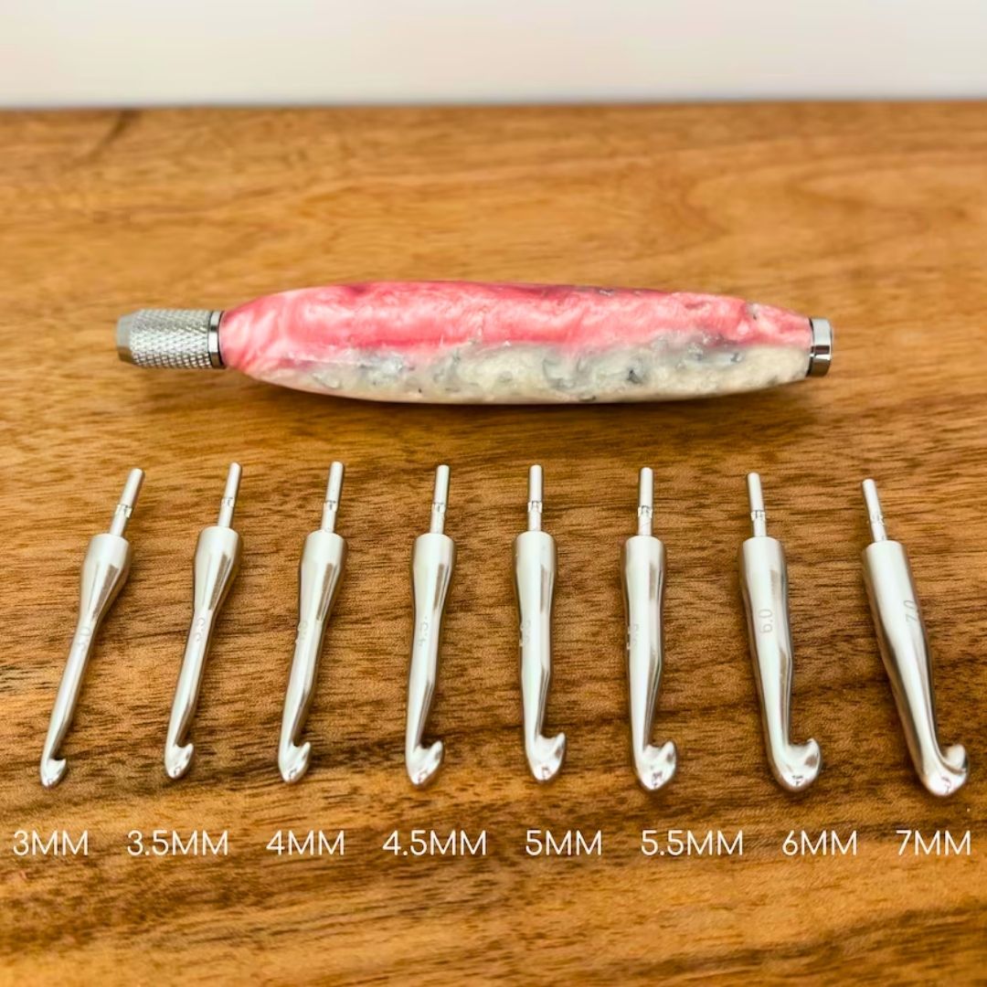 Resin-crochet-handle-interchangeable-hookset